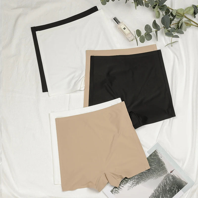 Short Cycliste Femme Sans Couture en Soie Glacée Uni