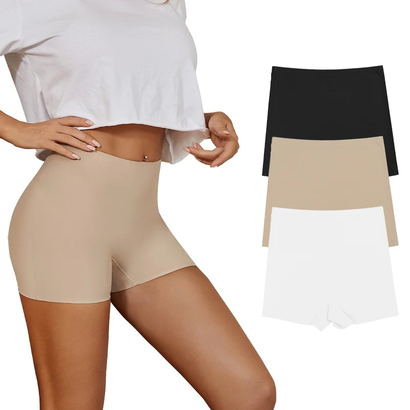 Short Cycliste Femme Sans Couture en Soie Glacée Uni
