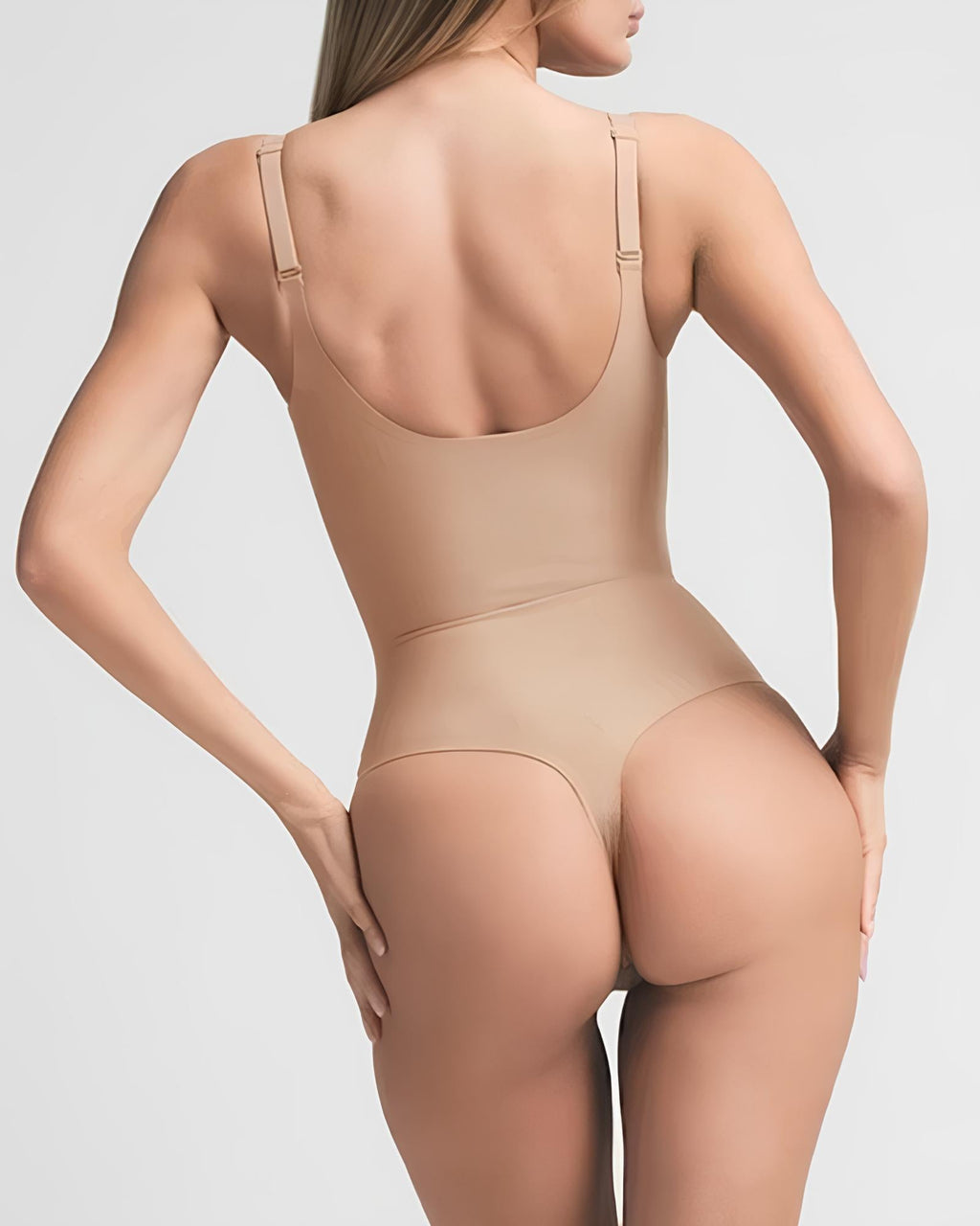 Deep V-neck Seamless Elastic Tummy Control Shaping Adjustable Straps Bodysuit